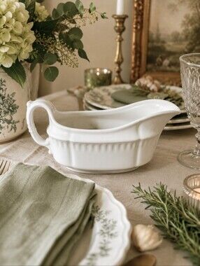Antique J&G Meakin Ironstone Gravy Boat c.1890-1907 Eastwood Works England White